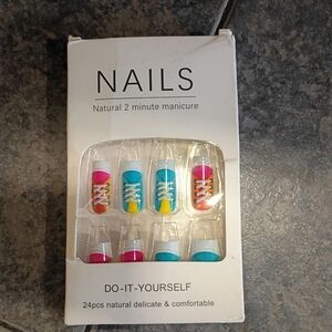 Colorful Sneaker Design Press-On Nails